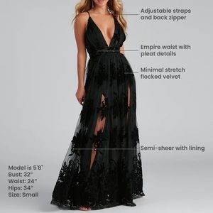 Formal Black Velvet Dress